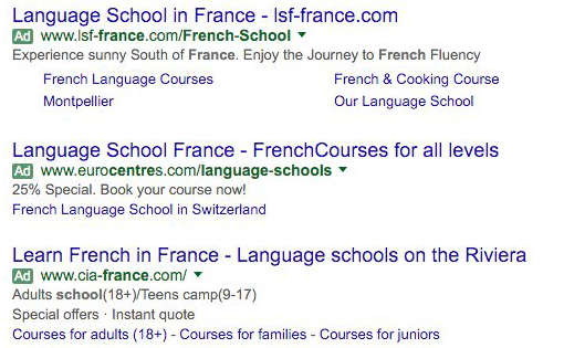 Green Ad label showing by Google